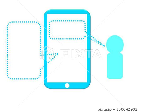 スマホで会話する人のイラスト スマホで会話する人のイラスト 130042902