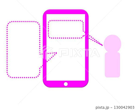 スマホで会話する人のイラスト スマホで会話する人のイラスト 130042903