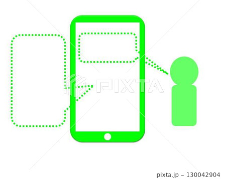 スマホで会話する人のイラスト スマホで会話する人のイラスト 130042904