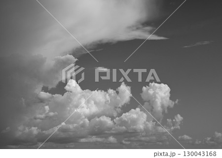 black and white image, buautiful sky with cloud in rainy day 130043168