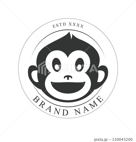 Creative design of elegant monkey head logo 130043200