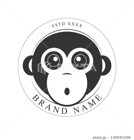 Creative design of elegant monkey head logo 130043206