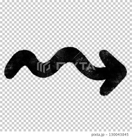 A simple stamp-style black wavy arrow illustration 130043845