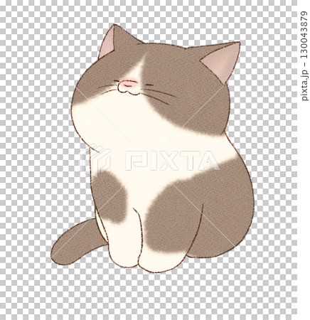 Cat sitting with eyes closed 130043879