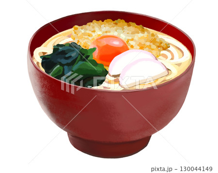 月見うどん（赤椀） 130044149