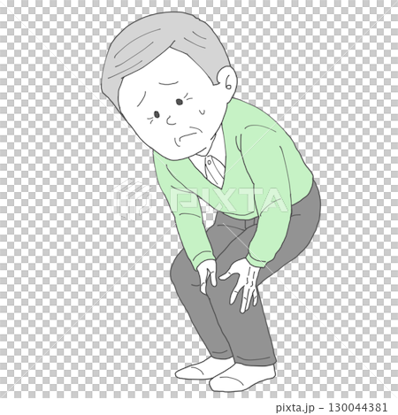 膝蓋不適的老人 130044381