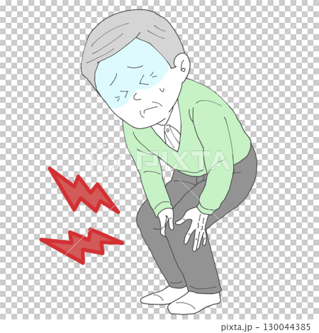 膝蓋疼痛的老人2臉色蒼白 130044385
