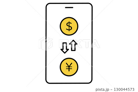 オンラインで為替交換するフィンテックアイコン 130044573