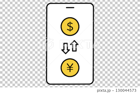オンラインで為替交換するフィンテックアイコン 130044573