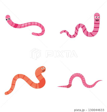 Worm illustration logo vector design 130044633