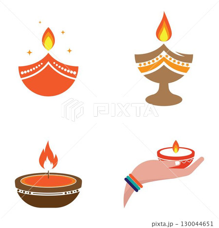 Diwali Canddle icon vector design Diwali Canddle icon vector design 130044651