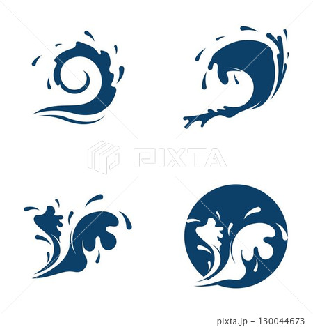 Water Wave symbol and icon Logo Template 130044673