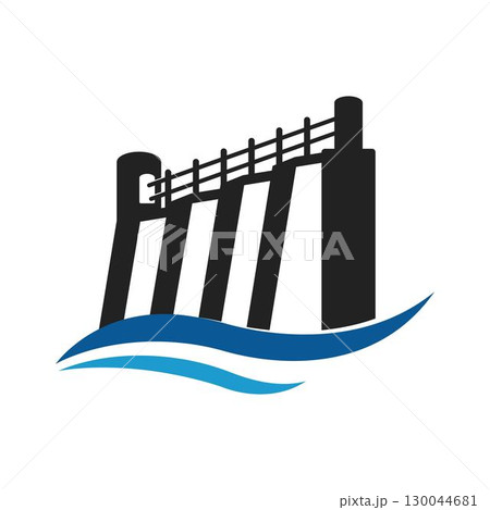 Water dam logo icon,illustration design 130044681