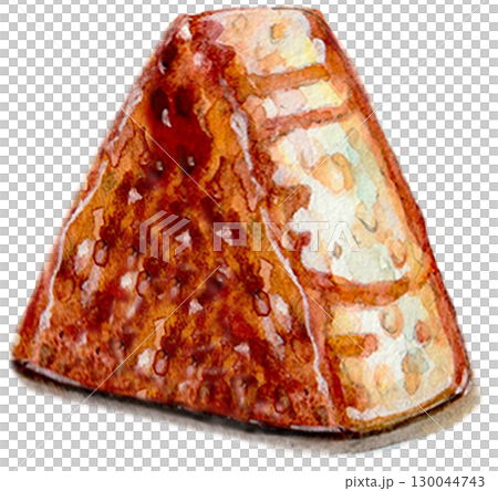 水彩で描いた焼きおにぎり 130044743