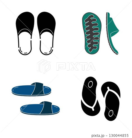 Slippers icon logo design illustration template Slippers icon logo design illustration template 130044855