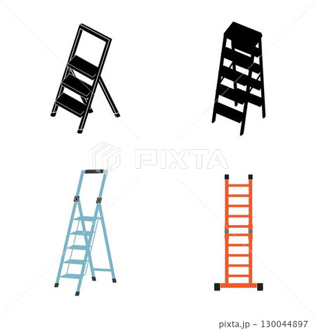 Folding ladder icon vector illustration symbol 130044897
