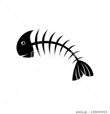 fish skeleton bone icon vector illustration design fish skeleton bone icon vector illustration design 130044914