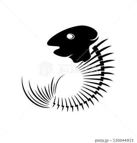 fish skeleton bone icon vector illustration design fish skeleton bone icon vector illustration design 130044915
