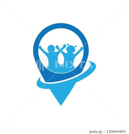 kids play point logo. Kids play place logo design 130044945