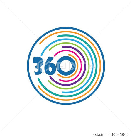 360 Degree View Related Vector Icons design 130045000