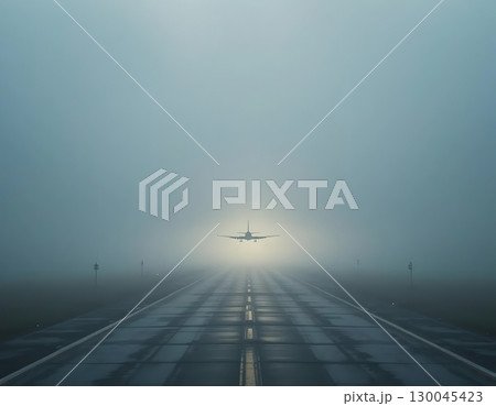Mist shrouded Runway 130045423