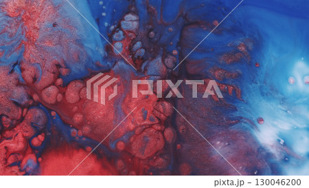 Paint drop. Splatter water. Defocused blue red purple color flowing chemical emulsion round texture spilling on abstract background. Paint drop. Splatter water. Defocused blue red purple color flowing chemical emulsion round texture spilling on abstract background. 130046200