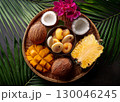 カットされて盛り付けられたトロピカルフルーツ 130046245