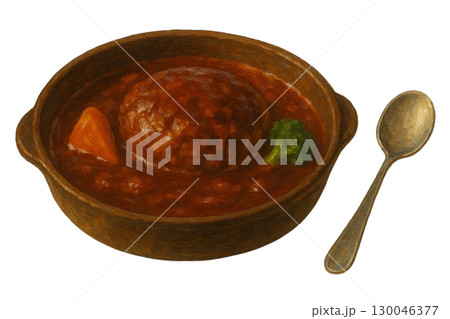 【洋食屋】煮込みハンバーグのイラスト 130046377