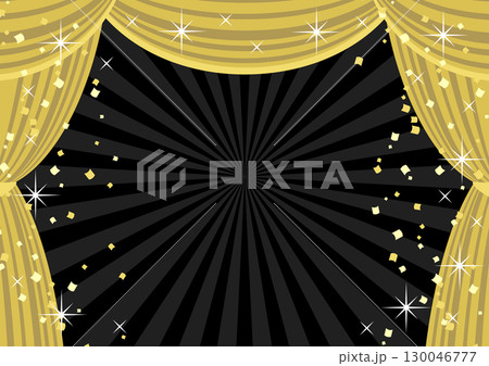 ブラックフライデー背景、横、集中線、イラスト、かわいい、金幕 ブラックフライデー背景、横、集中線、イラスト、かわいい、金幕 130046777