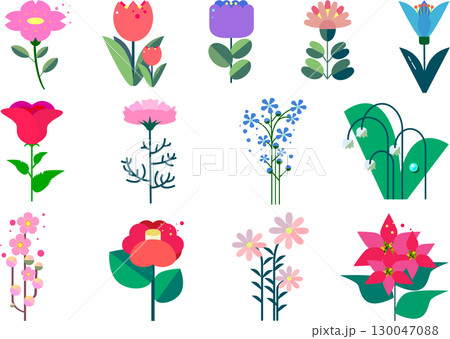 デザイン的な花のデザイン集 130047088