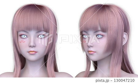 女性の顔アップ 女性の顔アップ 130047210