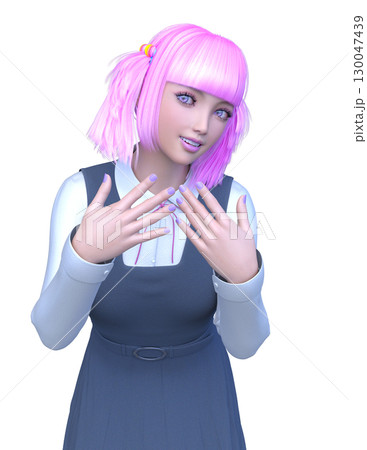 ジャンパースカートの女性 130047439