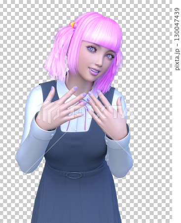 ジャンパースカートの女性 130047439