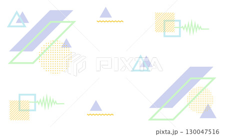 ビジネス背景　カラフルでシンプル幾何学模様の図形のイラスト　青紫オレンジ緑色　ベクターpng 130047516