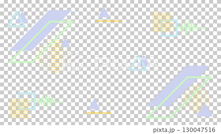 Business background: Colorful and simple geometric pattern illustration in blue, purple, orange, and green. Vector png 130047516