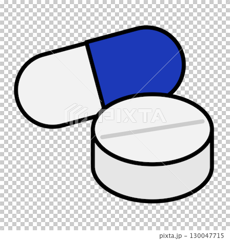 二種類の錠剤のイラスト 130047715