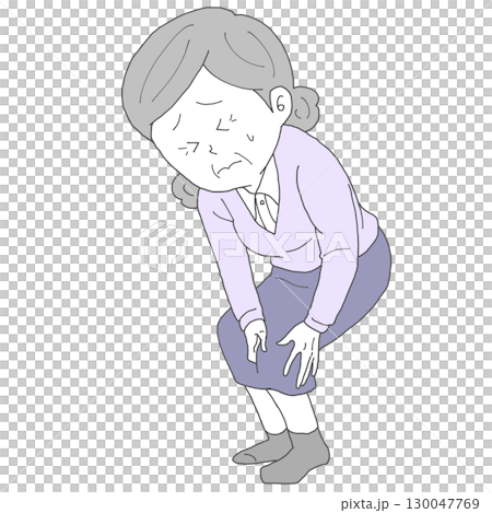 Senior woman with knee sore Senior woman with knee sore 130047769