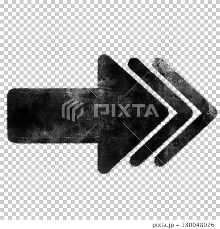 Illustration of a black guide arrow in a stamp style 130048026