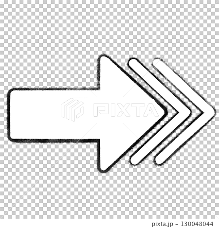 Illustration of a stamp-style white guide arrow 130048044