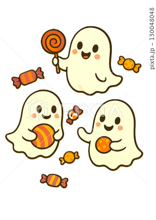 キャンディを持ってるおばけたち 130048048