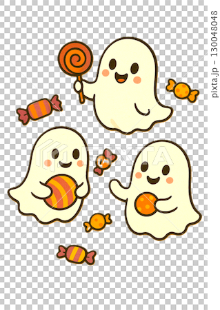 キャンディを持ってるおばけたち 130048048