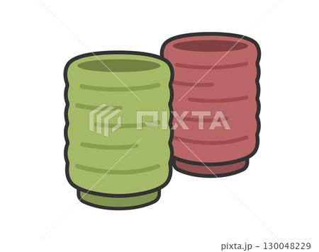 敬老の日のプレゼント用の、夫婦湯呑のイラスト｜敬老の日 130048229