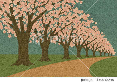 桜 並木道 桜 並木道 130048240