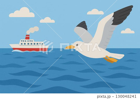 カモメ フェリー 海 カモメ フェリー 海 130048241