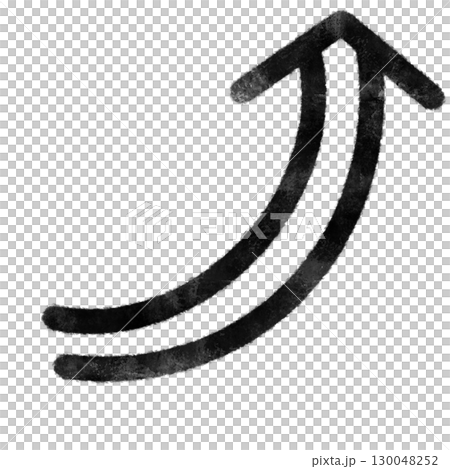 A simple stamp-style black double-lined upward arrow illustration A simple stamp-style black double-lined upward arrow illustration 130048252