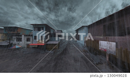 荒廃した街の風景 130049028