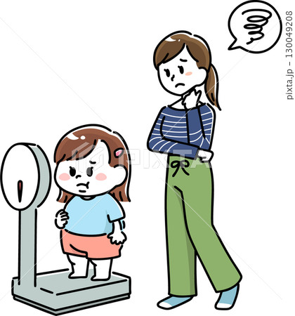 肥満体型に悩む女の子とお母さん 130049208