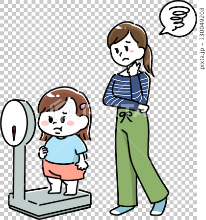 肥満体型に悩む女の子とお母さん 130049208