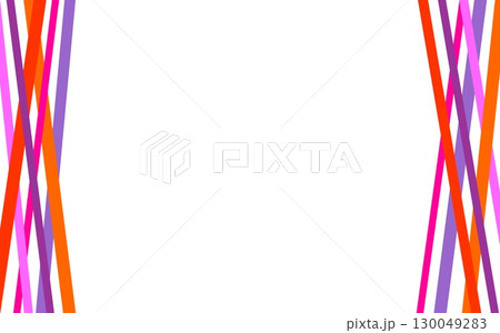 フレーム　ライン　白背景 130049283