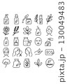 オーガニックコスメとナチュラルスキンケアのアイコンセット 130049483